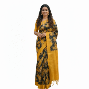 Cotton saree yellow