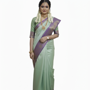 Silver zari pattu saree